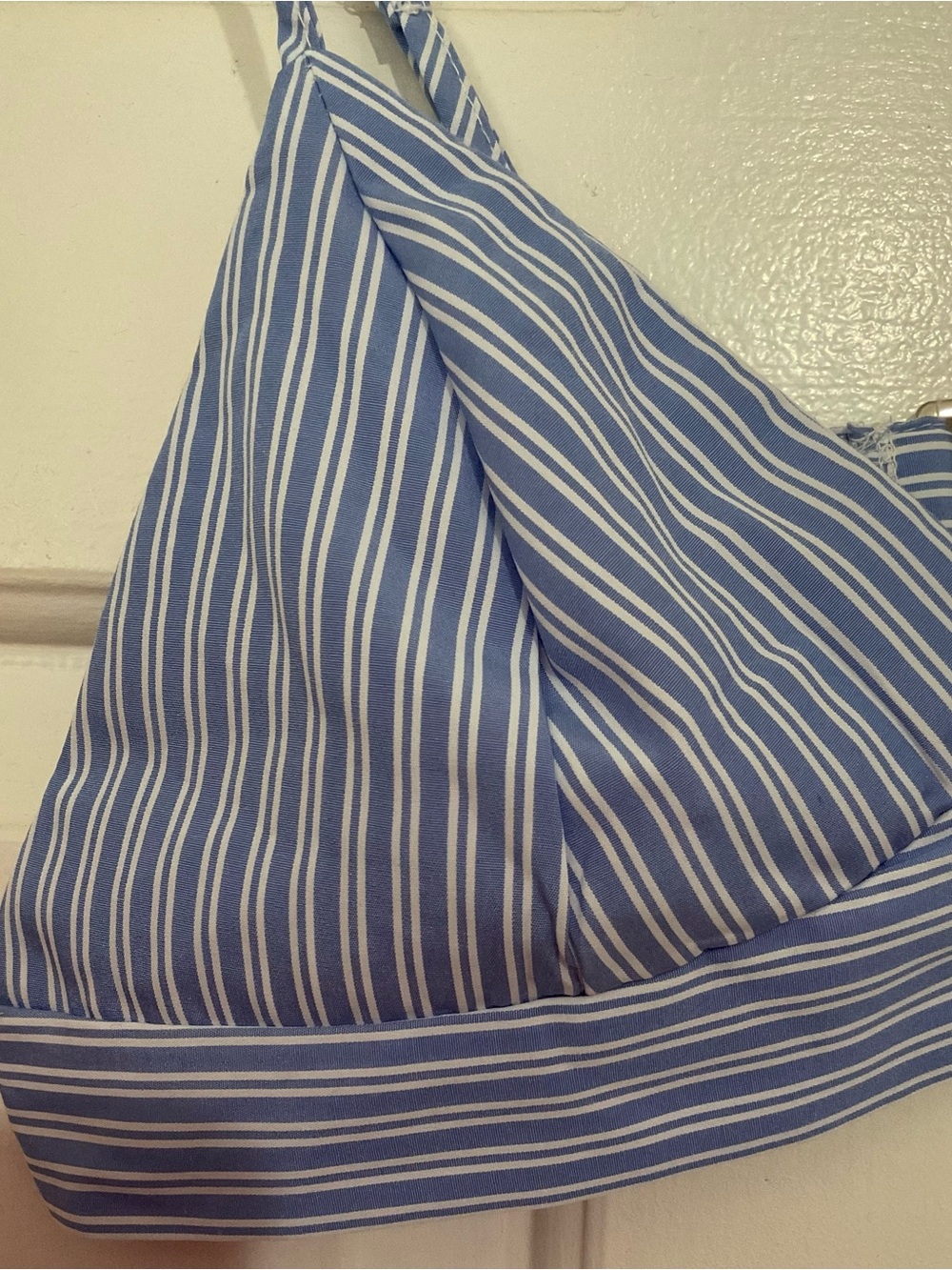 SHEIN Blue and White Pinstripe Wide-Leg Two Piece - Picture 8 of 13